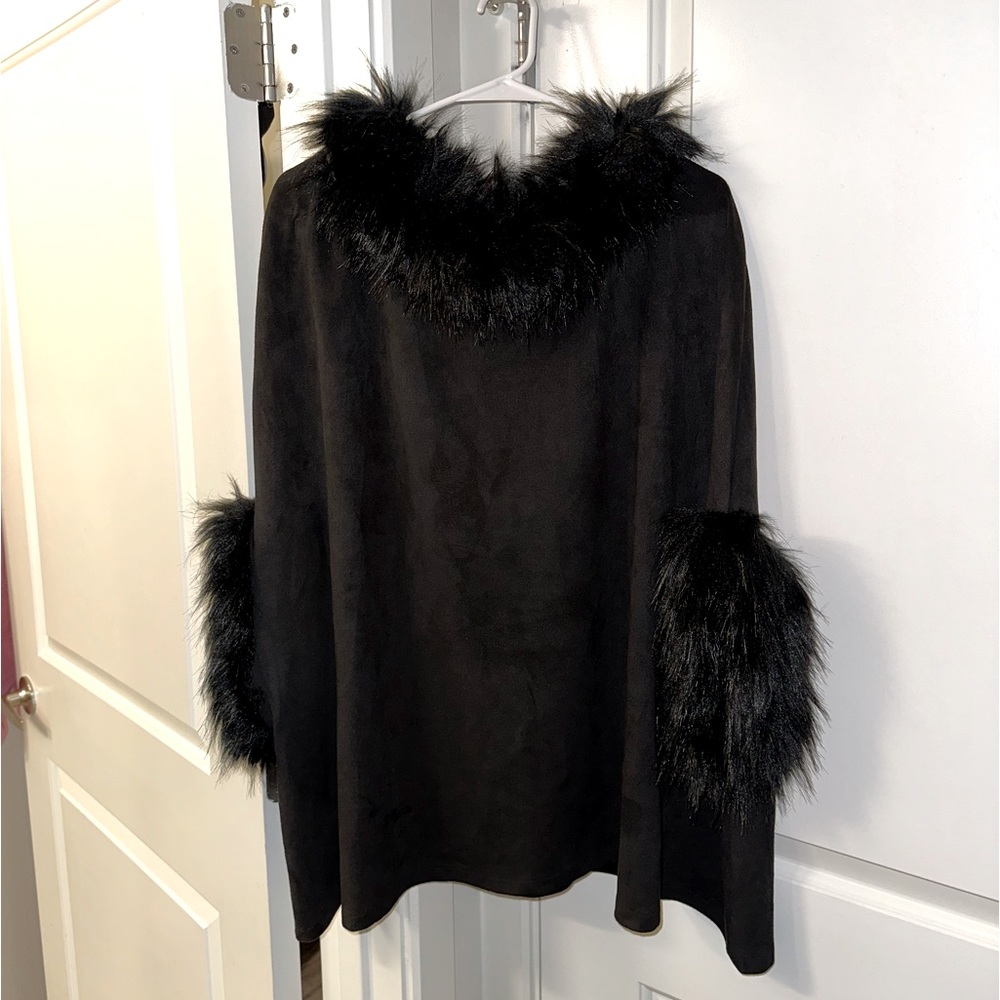 Faux Fur Poncho
